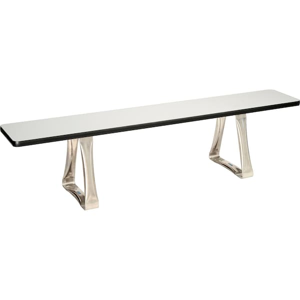 Global Industrial Locker Room Bench, Laminate w/ Steel Trapezoid Legs, 72inW x 12inD x 17inH 695978T - main